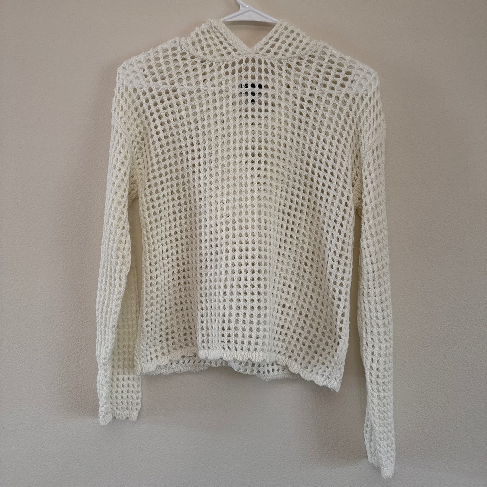 White Knit Sweater Bathing Suit Coverup Set